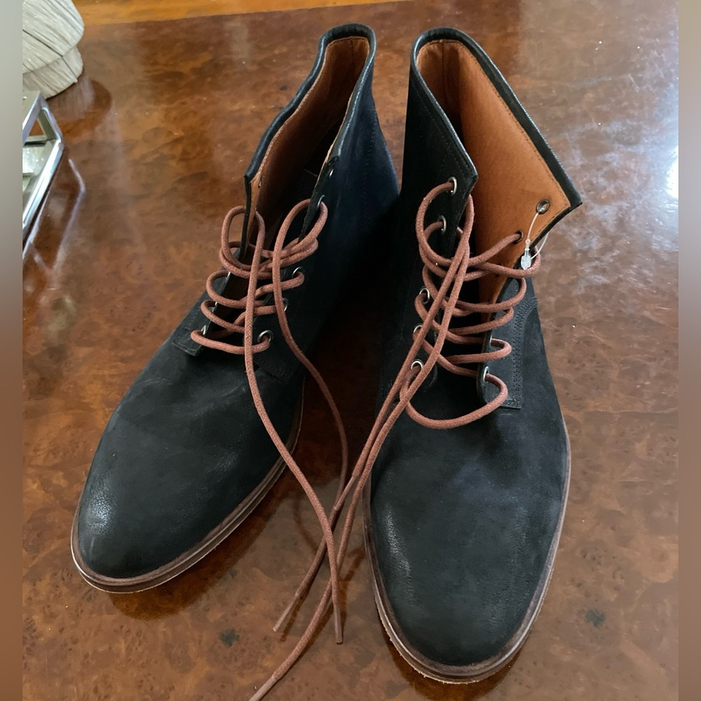 WARFIELD‎ & GRAND Plain Toe Chukka Boots In Black Size 13 $189 NWOB